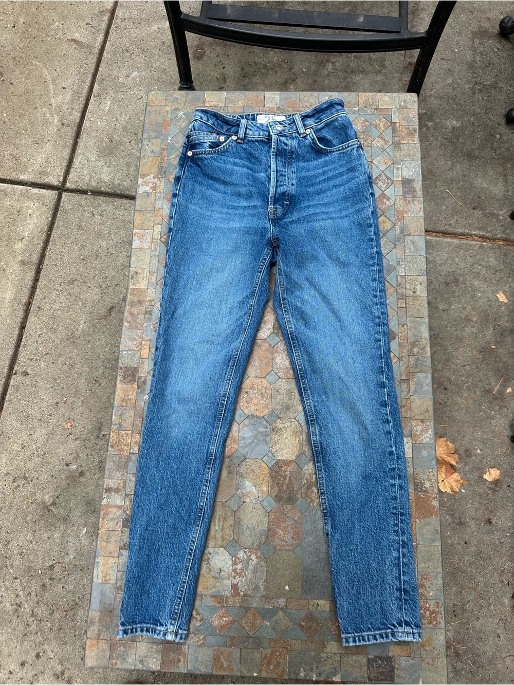 Free People Women’s Straight Leg Blue Jeans